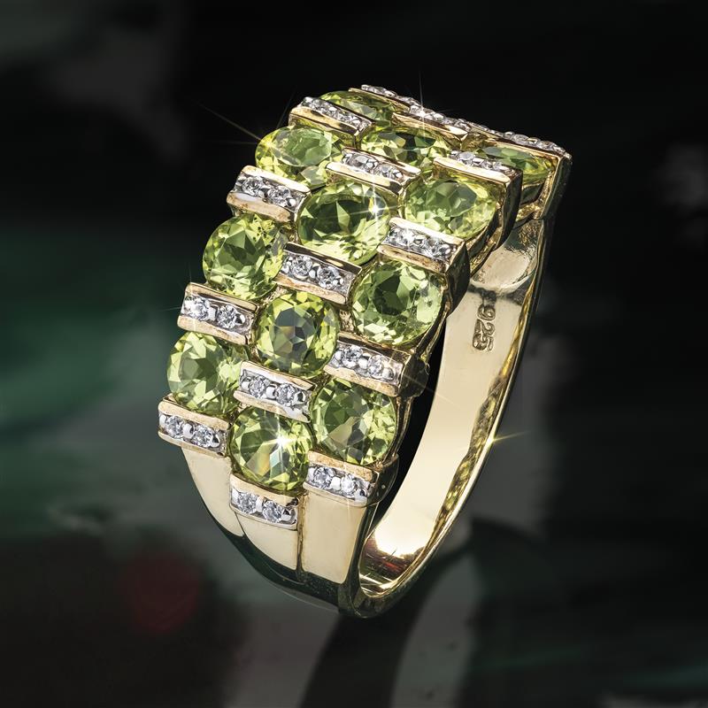 Peridot Cluster Ring